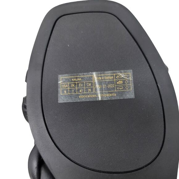 Vionic Kalina Braided Cross Strap Slide Sandals Womens Size 9 Black Faux Leather - Picture 8 of 8